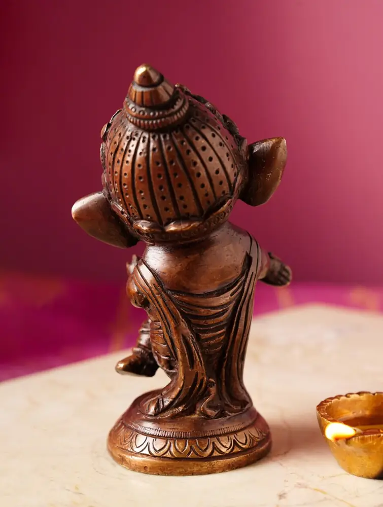 Three quarter view of the standing Ganesha