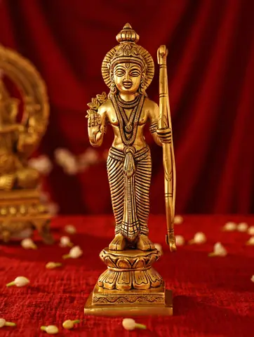 The idol against a red backdrop