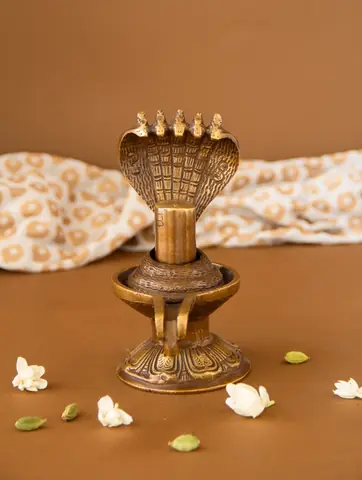 Front view of the lingam and serpent