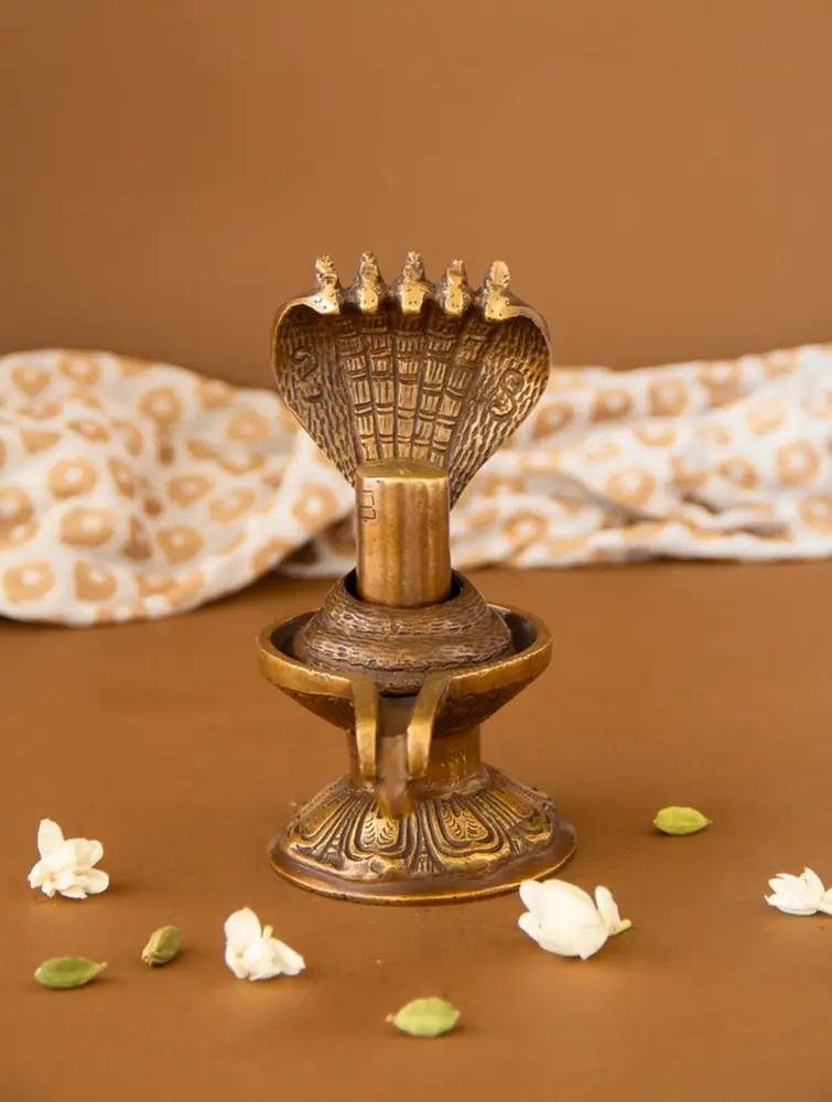 Front view of the lingam and serpent