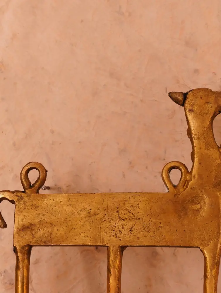 The hook rack on the wall without keys