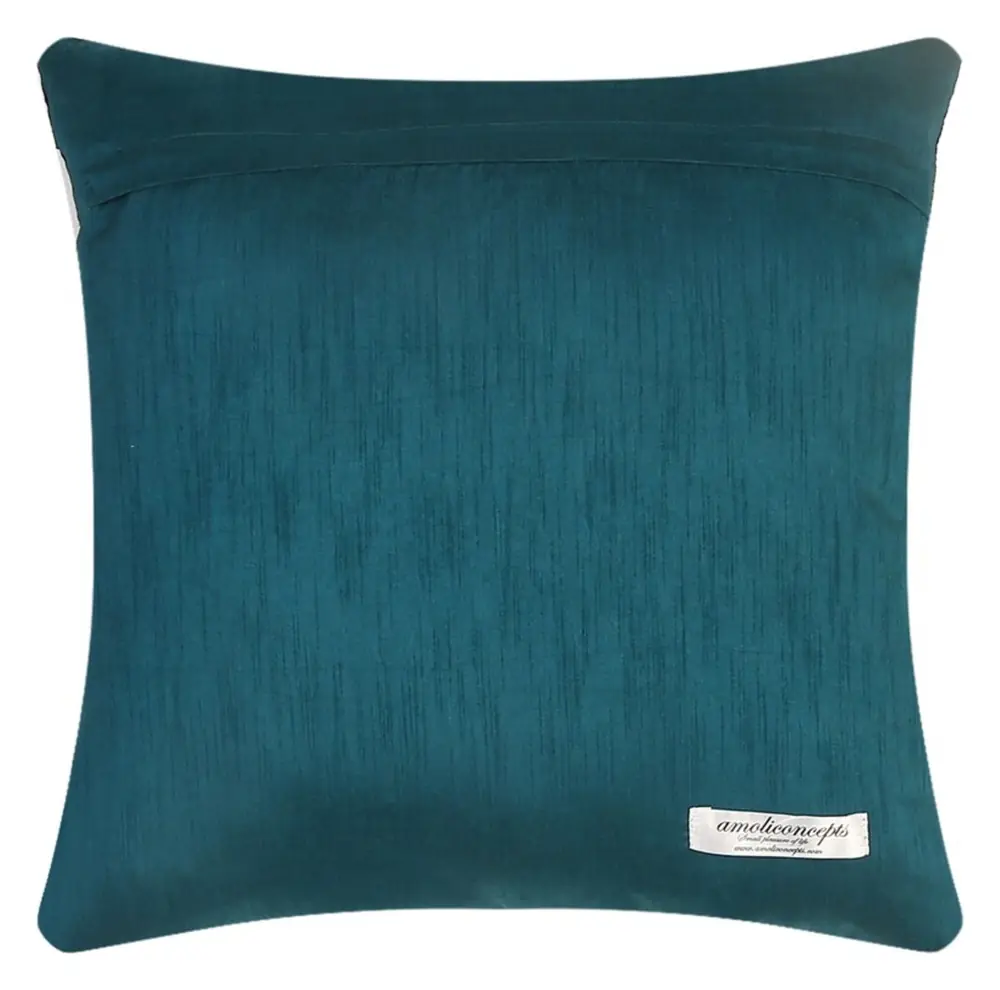 The plain teal back of the cover