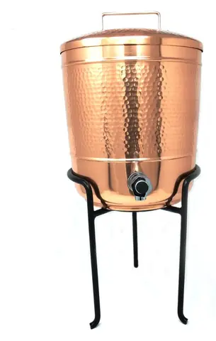The pot and stand seen from the side