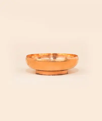 Side view of the low copper bowl