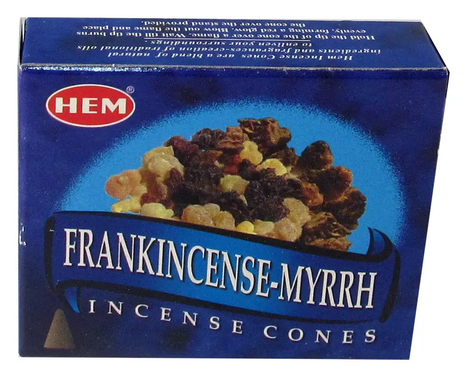 Stack of twelve blue Hem incense cone boxes