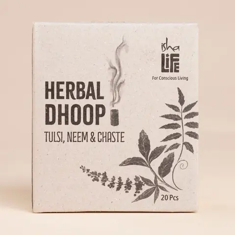 Front of the box with tulsi and neem artwork