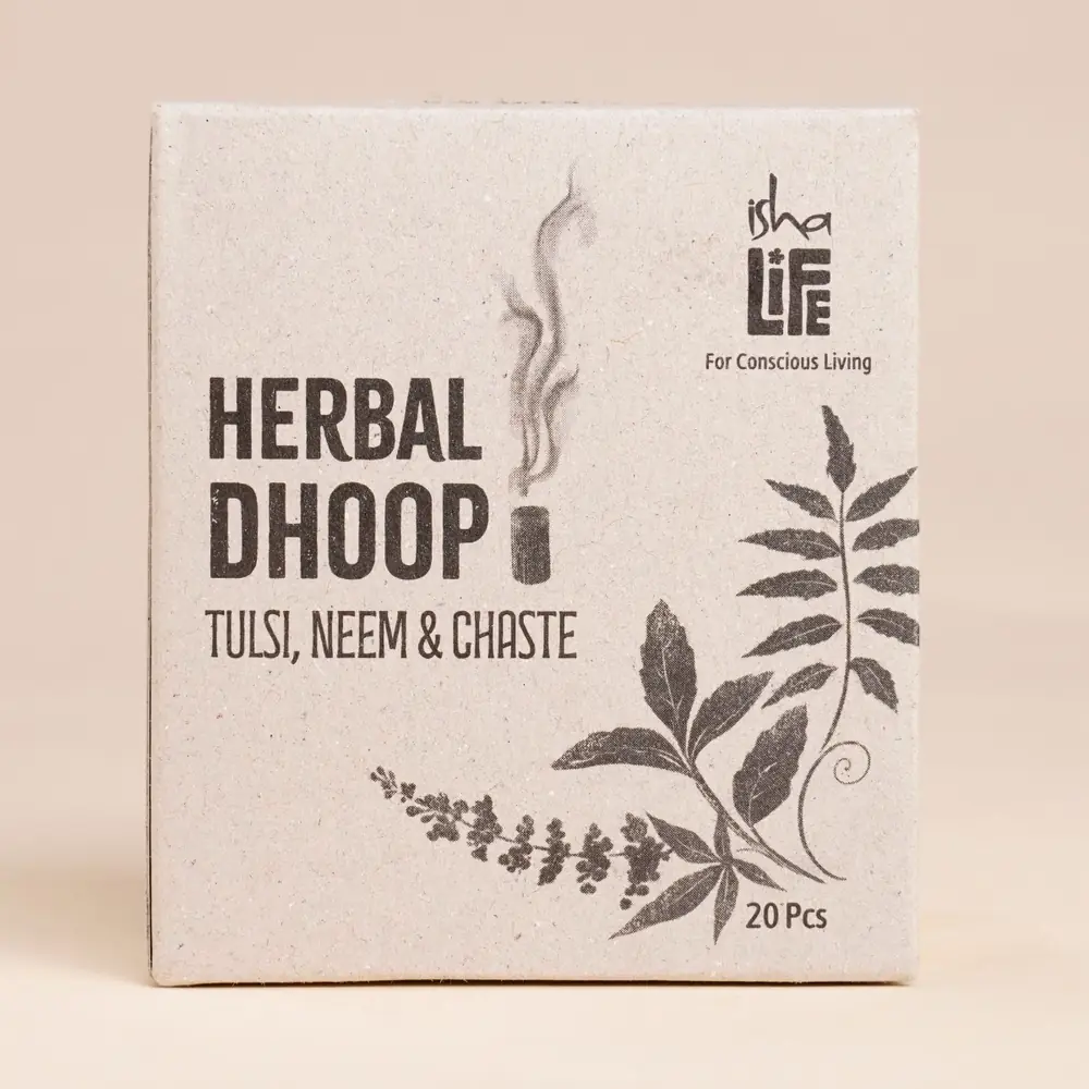 Front of the box with tulsi and neem artwork