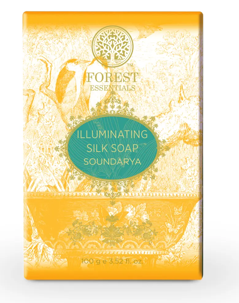 Yellow and gold box of Illuminating Silk Soap Soundarya