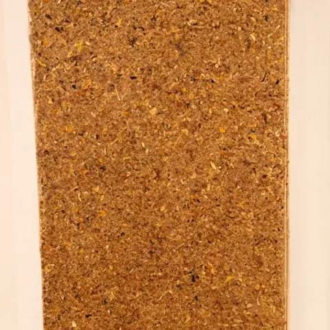 Close view of the brown herbal powder