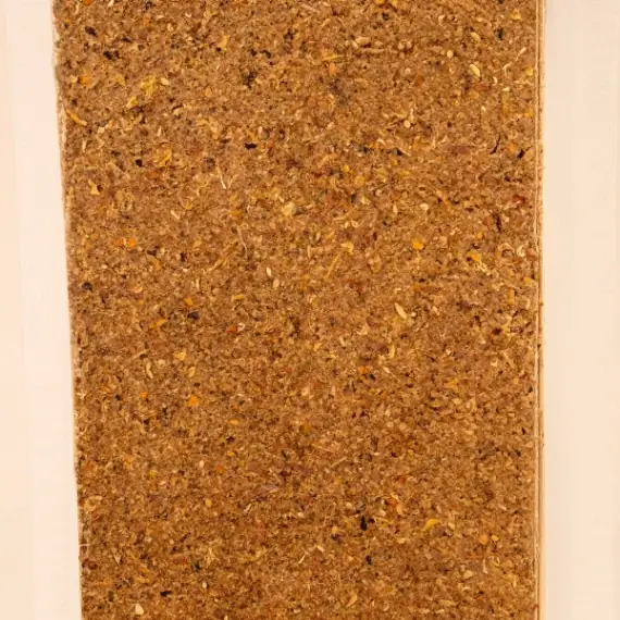 Close view of the brown herbal powder