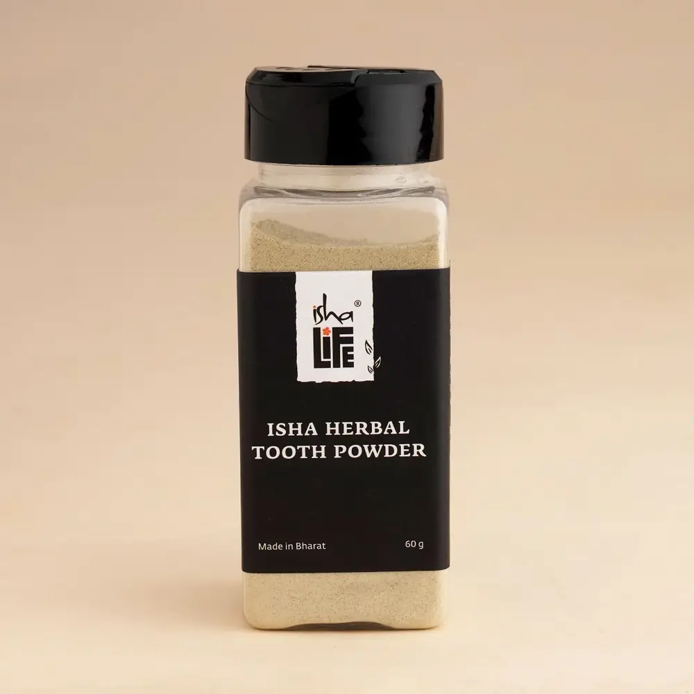 Front of the Herbal Tooth Powder jar