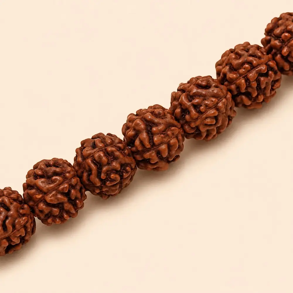 Beads in close view along the strand