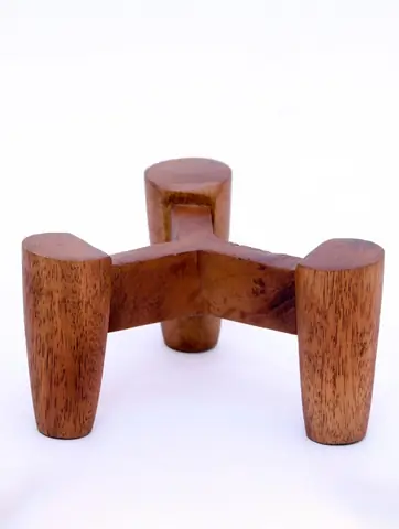 Wooden three leg stand on its own