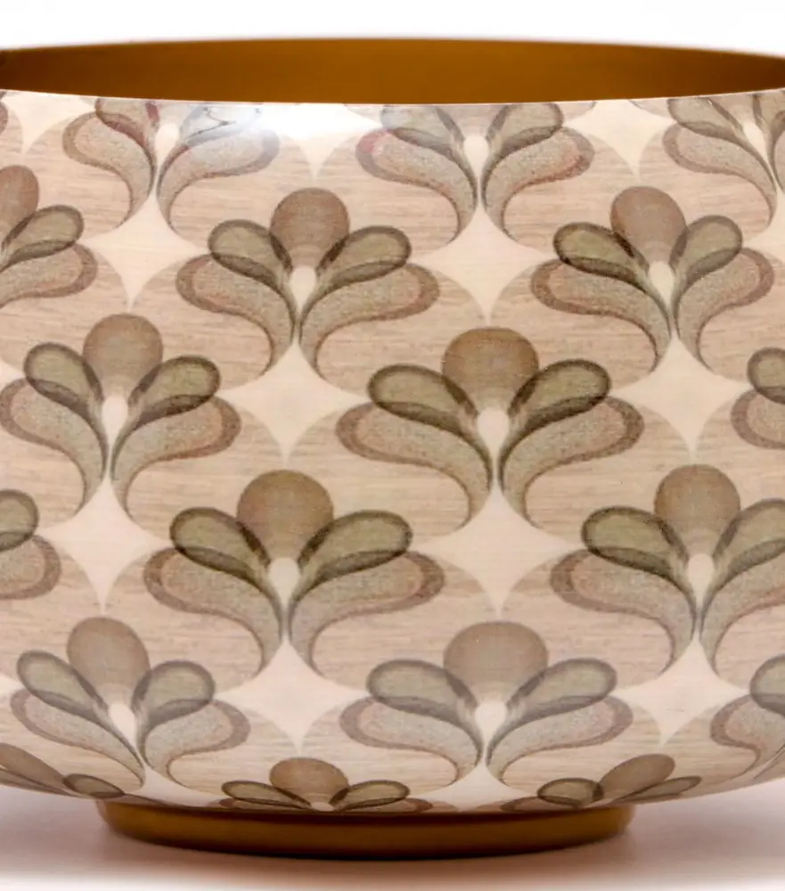 Planter seen from above showing the gold inside