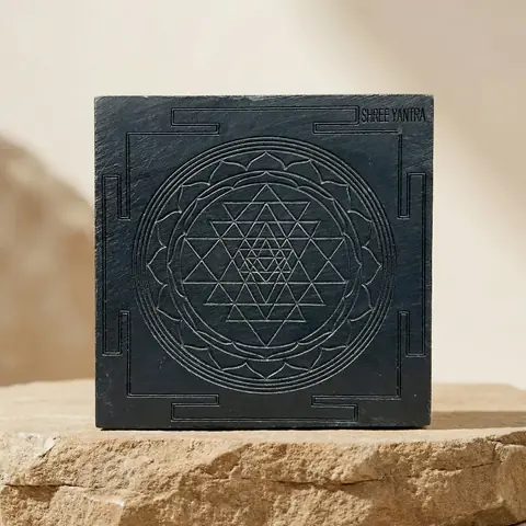 The yantra block on a rough stone