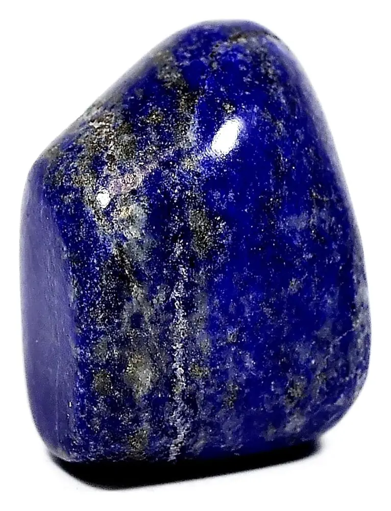 One polished deep blue lapis lazuli stone