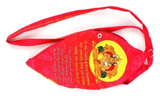 Bag showing Lakshmi and the mantra text