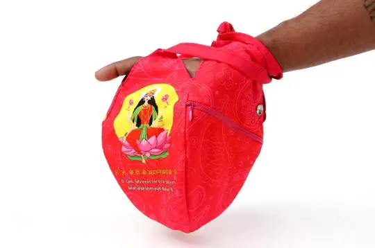 A hand holding the bag