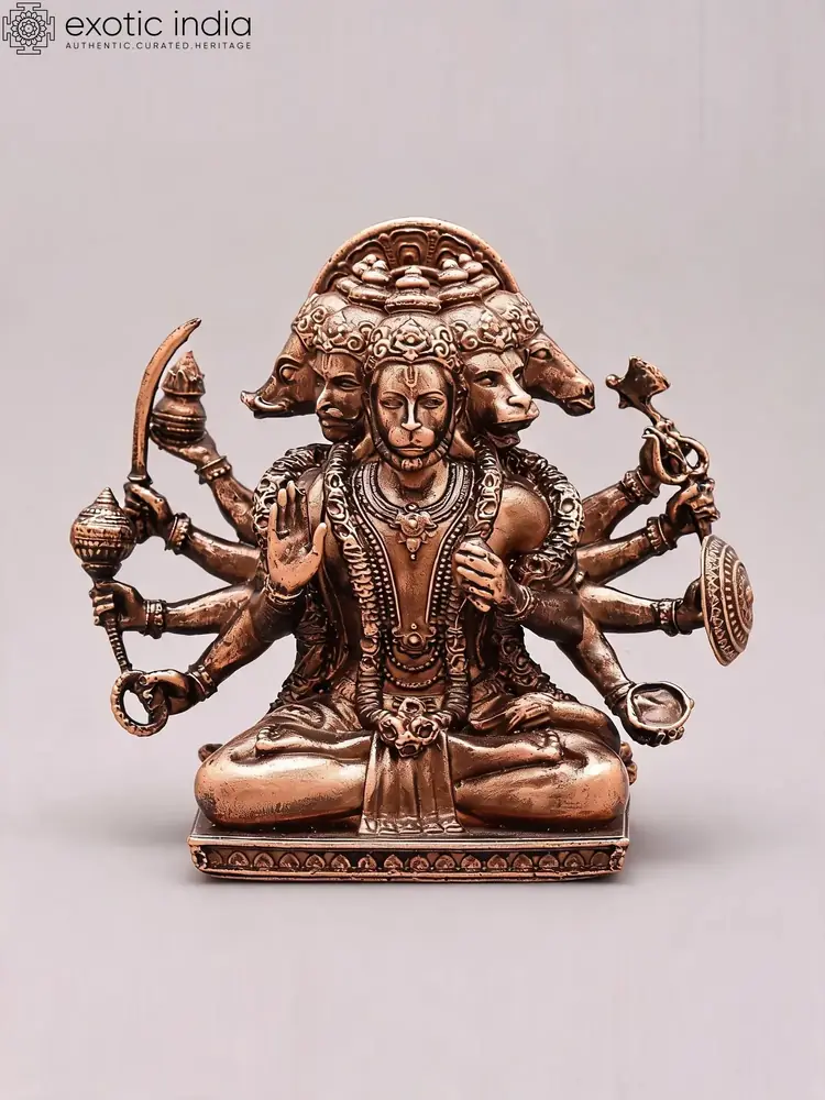 Front view of the seated five faced Hanuman