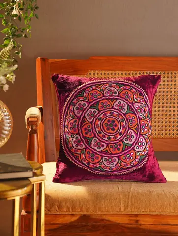 The cover on a wooden chair