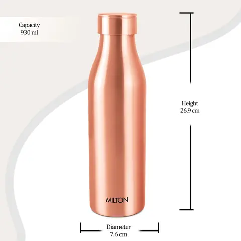Size drawing showing the height and diameter of the bottle