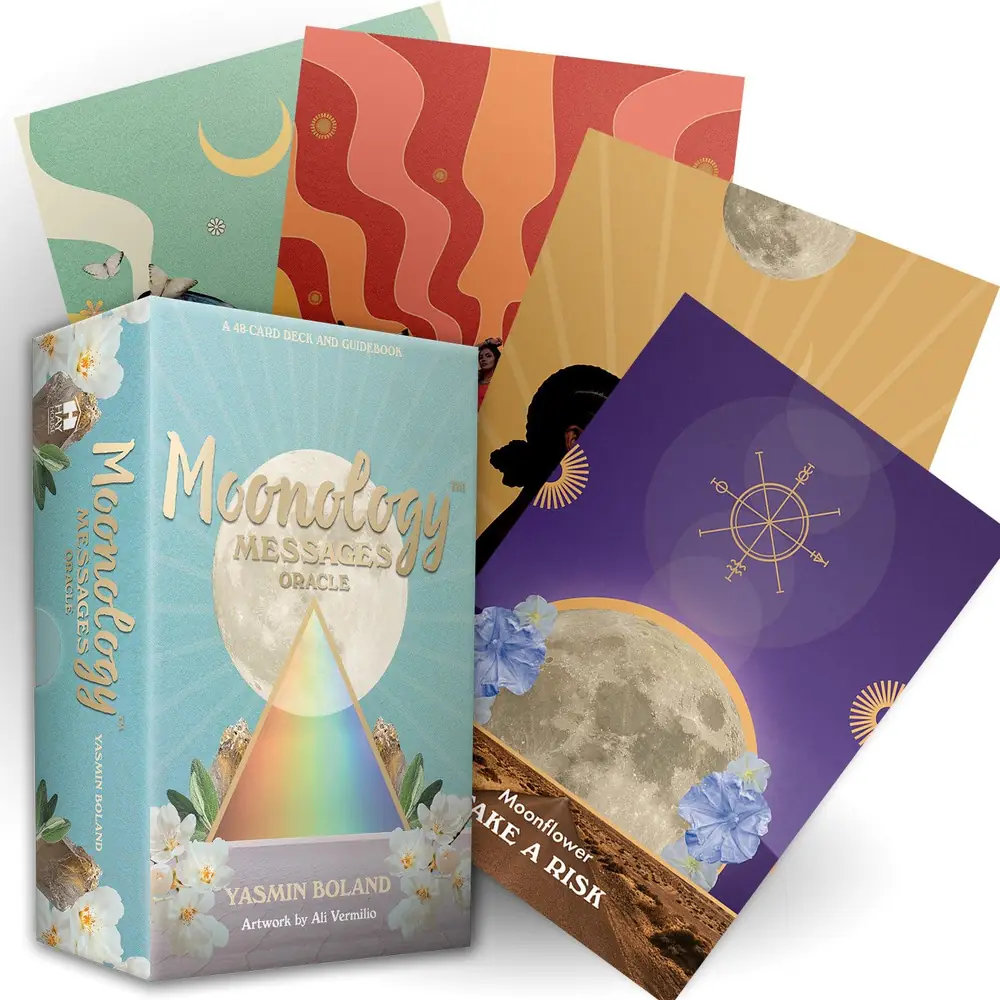 Moonology Messages Oracle box with colourful moon cards fanned in front