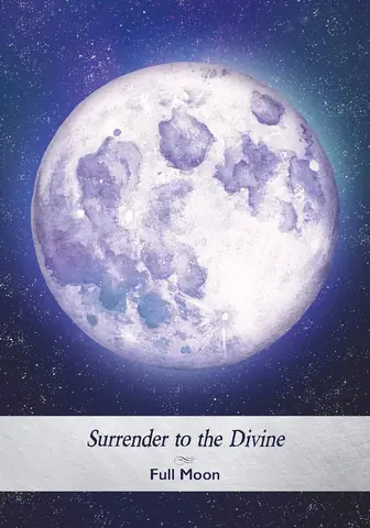 Card showing a bright full moon over a night sky