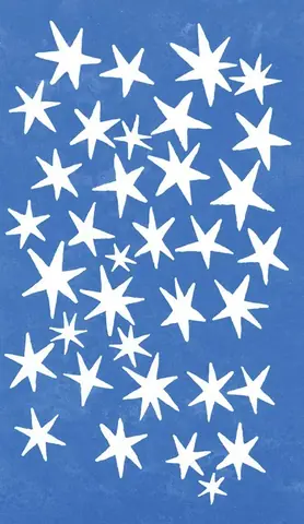 Card back with white stars on blue
