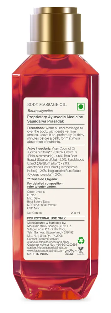Back label of the bottle