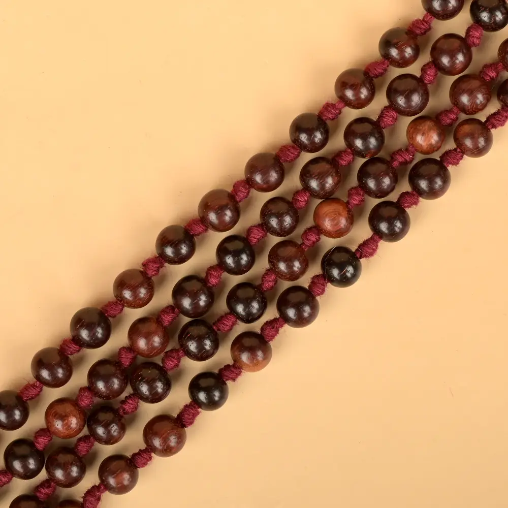 Beads in a tight strand, close up