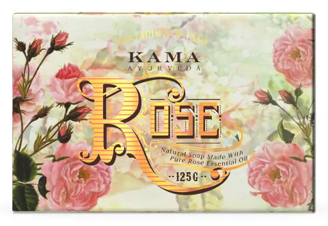 The wrapper alone with rose print and gold lettering