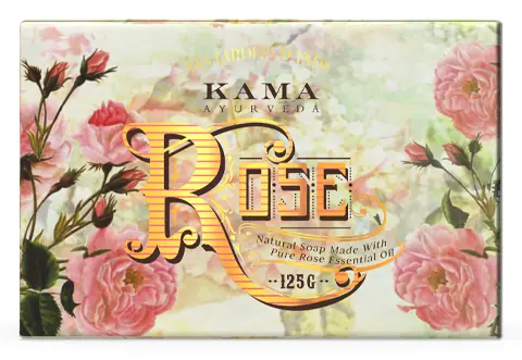 The wrapper alone with rose print and gold lettering