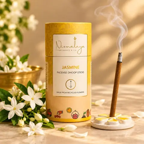 The jasmine tube with flowers and a stick