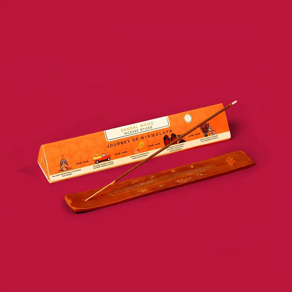 The box on a red background with a holder