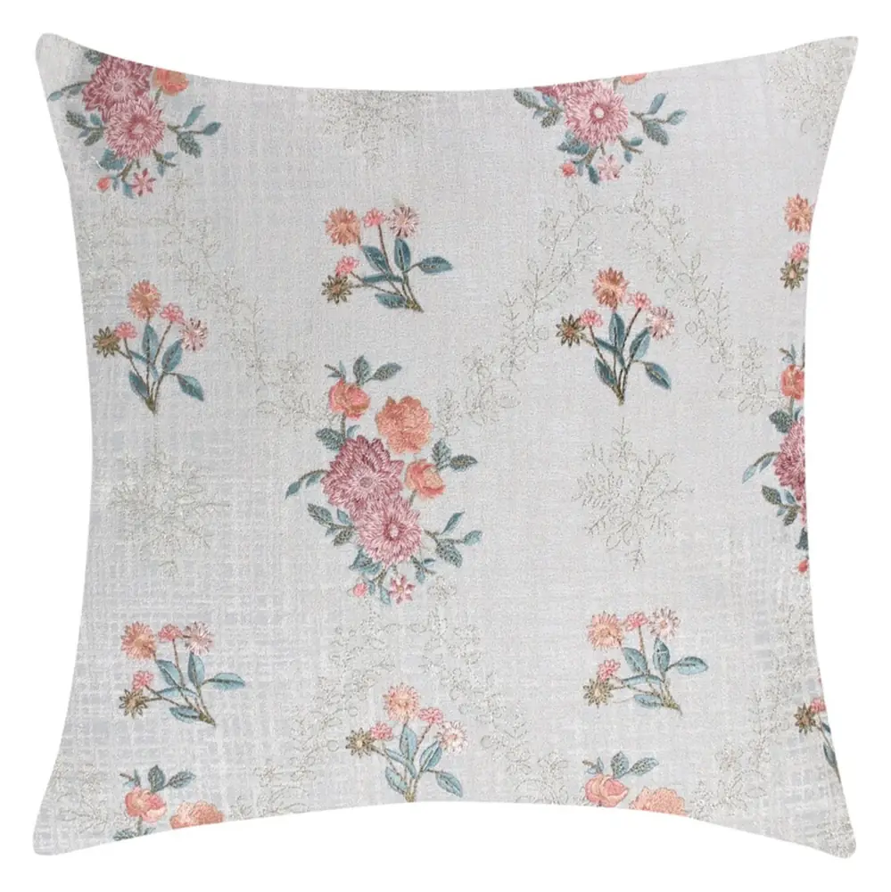 Off white cover with small pink flower sprigs