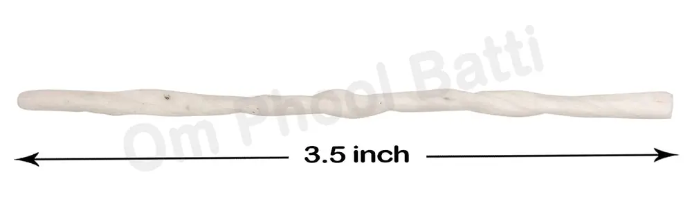 One wick with its length marked in inches