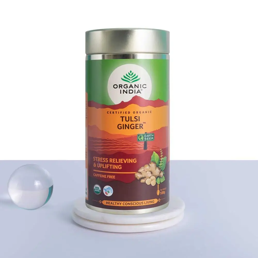 The tin on a white plinth