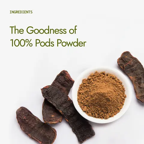Shikakai pods and a spoon of the powder