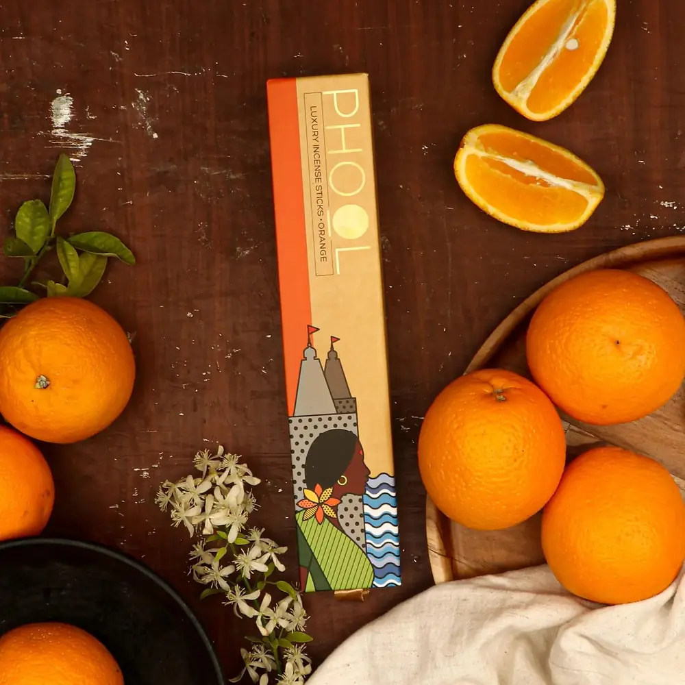 The orange box among orange slices