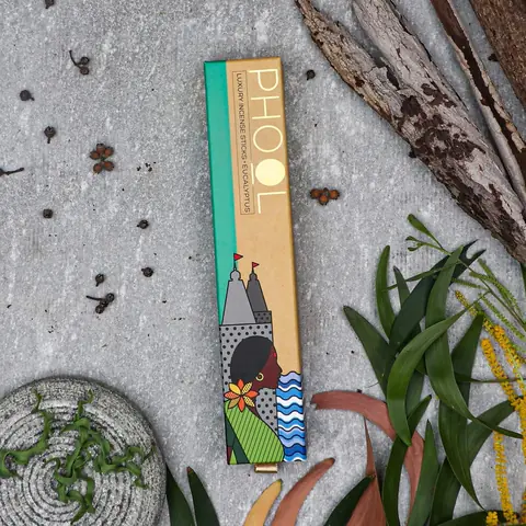 The eucalyptus box with eucalyptus leaves
