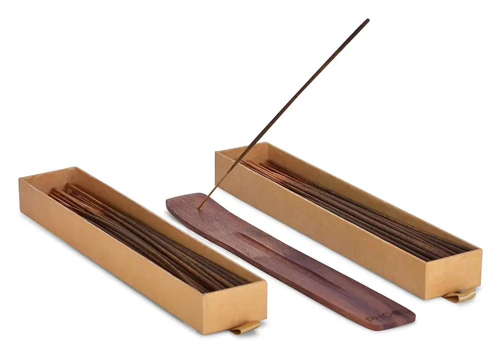 A wooden stand with sticks laid out