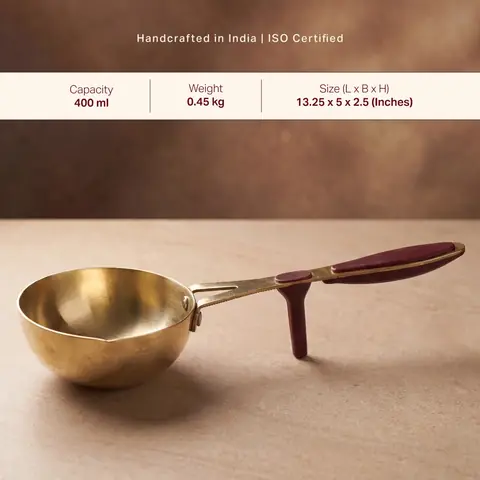 The pan with its size and capacity shown above it