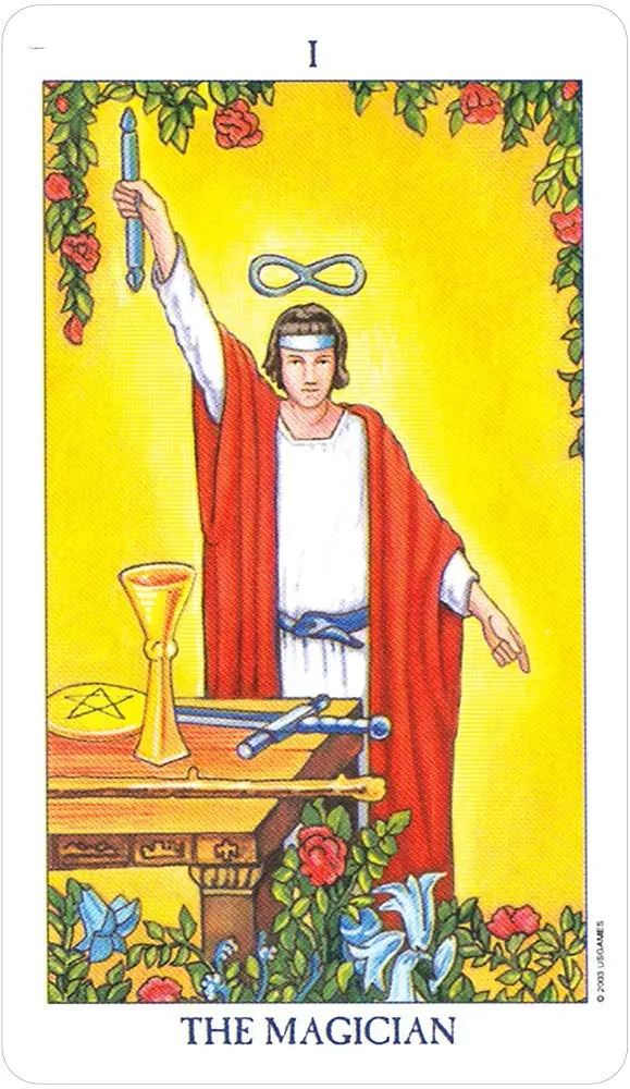 The Magician card in bright colour