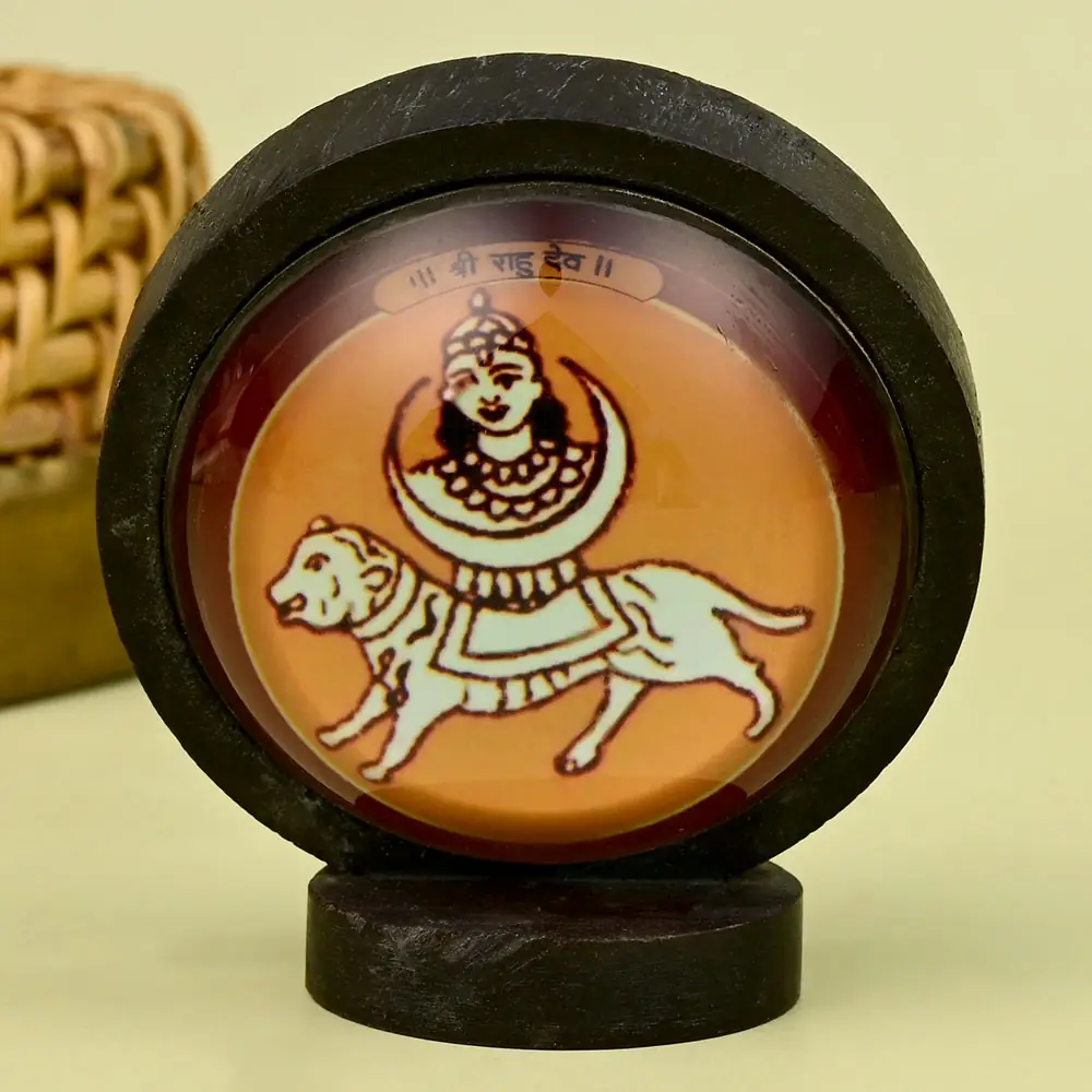 The deity side of the framed yantra, a figure on an animal