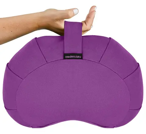 The cushion with a hand pressing the carry handle
