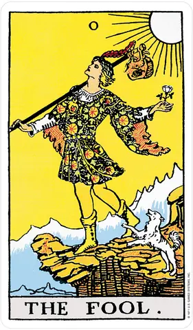 The Fool card from the Rider-Waite-Smith deck