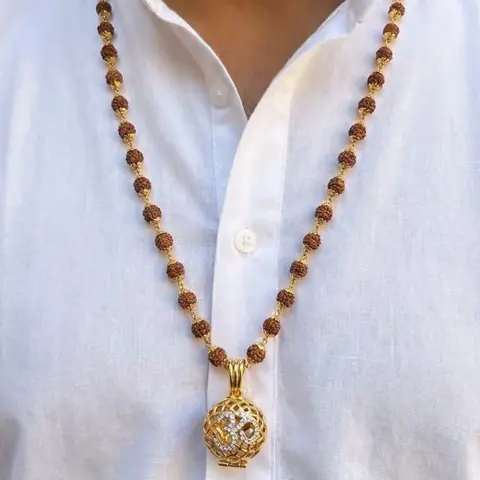 The mala worn, shown in full length