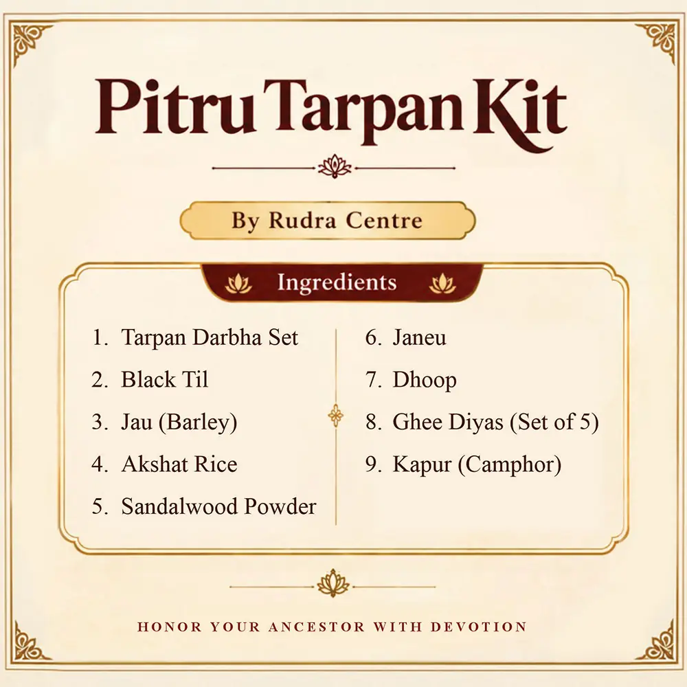 Contents card of the Pitru Tarpan Kit