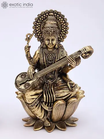 Saraswati seated with a veena