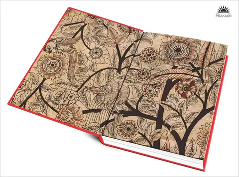 Inside cover with a floral endpaper